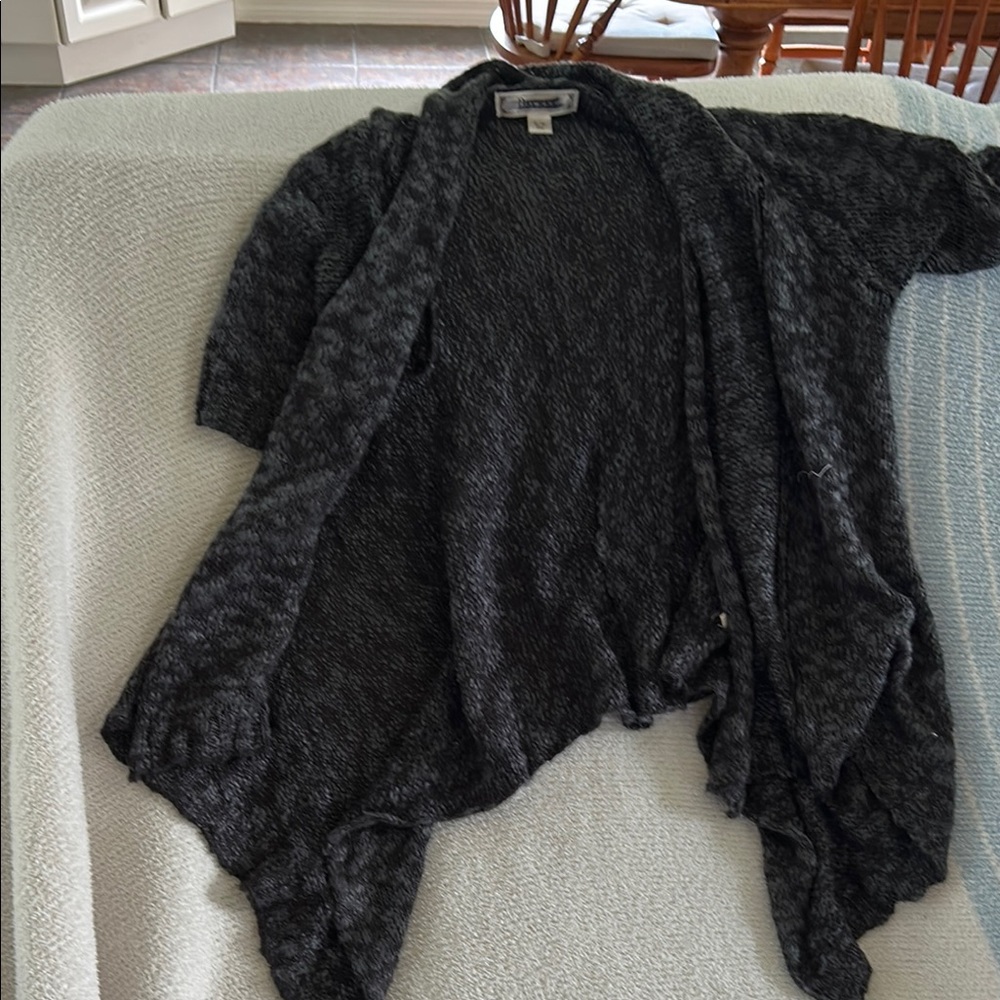 Decree Charcoal Open Front Cardigan